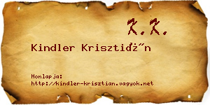 Kindler Krisztián névjegykártya